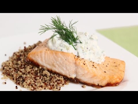 Salmon Fillets with Creamy Cucumber Dill Sauce Recipe – Laura in the Kitchen Episode 803