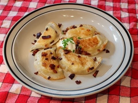 Cheater Pierogi – Potato & Cheese Dumplings with Bacon and Onions