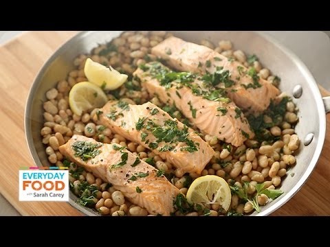 Steamed Salmon with White Beans – Everyday Food with Sarah Carey
