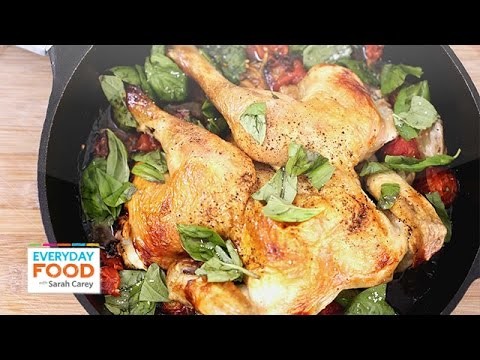 Cast-Iron Skillet Spatchcocked Chicken Recipe – Everyday Food with Sarah Carey