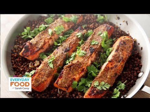 Mustard Glazed Salmon with Lentils – Everyday Food with Sarah Carey