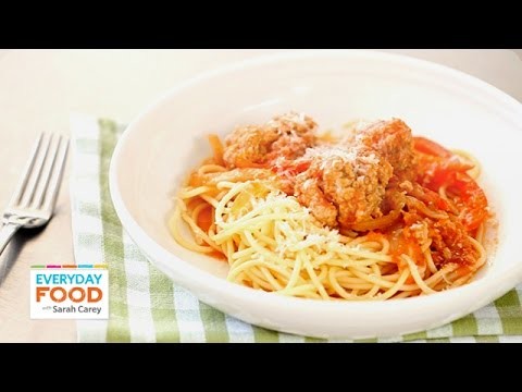 Spicy Sausage and Pepper Meatballs – Everyday Food with Sarah Carey
