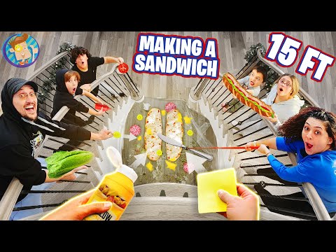 15 Foot SANDWICH Challenge (Drop It to Make It Part 3) FV Family