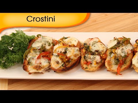 Crostini – Italian Starter – Toasted Bread With Vegetable Topping – Recipe By Ruchi Bharani