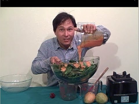 Delicious NO FAT Raw Vegan Salad & Dressing Recipe using only 3 ingredients