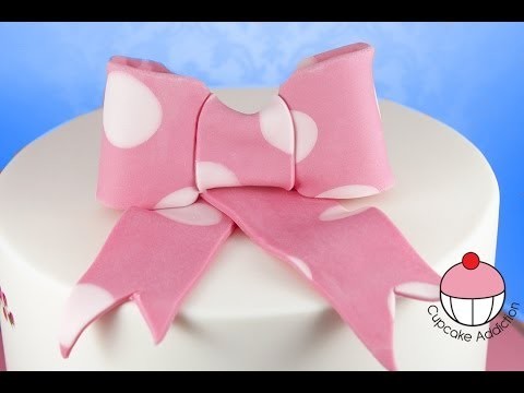 Sugar Bow Tutorial – How to make a Fondant Bow for Cakes & Cupcakes – by Cupcake Addiction