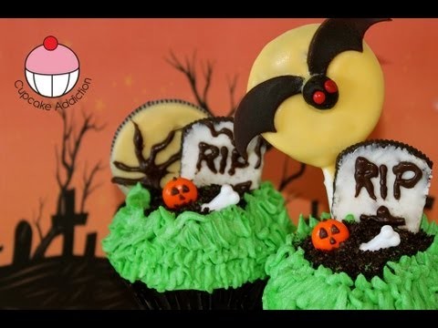 Halloween Cupcakes — Decorate a Spooky Graveyard Cupcake — A Cupcake Addiction How To Tutorial