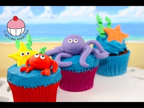 Under the Sea Cupcakes! Make Sugar Sea Creatures – A Cupcake Addiction How To Tutorial