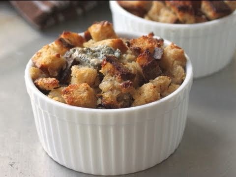 Food Wishes Recipes – Savory Gorgonzola Bread Pudding Recipe – Gorgonzola Bread Side Dish Recipe
