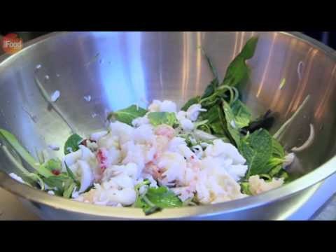 Crab and chicken noodle salad