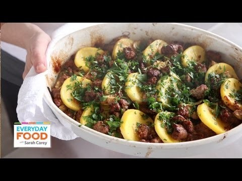 Baked Polenta with Sausage and Artichoke Hearts | Everyday Food with Sarah Carey