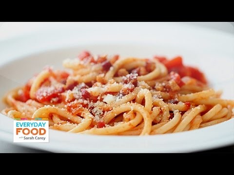 Bucatini with Pancetta, Tomatoes, and Onion – Everyday Food with Sarah Carey