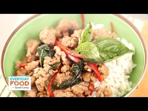 Spicy Thai Basil Pork with Sweet Coconut Rice – Everyday Food with Sarah Carey
