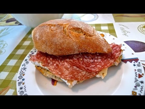 ASMR – I’m eating breakfast – sandwich with cheese and salami and a fresh salad