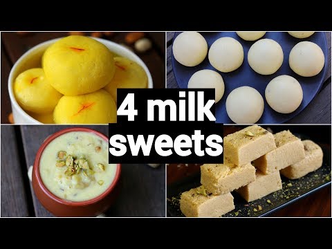 4 easy milk sweet recipes | easy milk dessert recipes | instant milk dessert recipes