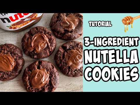 3-Ingredient Nutella Cookies! Recipe tutorial #Shorts