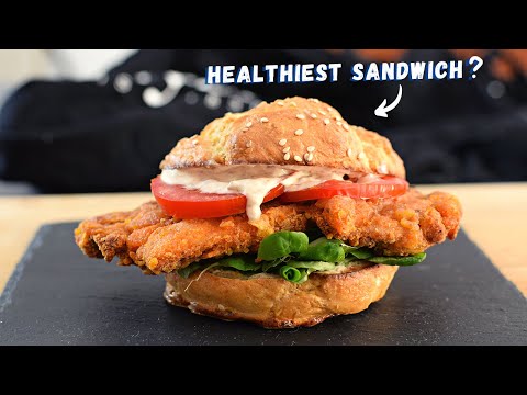 The BEST Low Calorie Chicken Sandwich I've ever made (all from scratch)