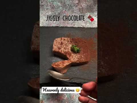 Jiggly chocolate- easy chocolate desserts to make at home no bake #shorts #youtubeshorts #trending