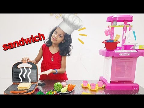 Veg Sandwich Recipe | Kitchen Activities For Kids | Miniature Sandwich Making Video