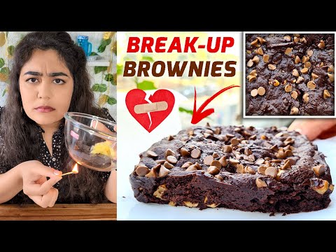 BREAK-UP BROWNIES 💔 2 min Eggless Chocolate Brownie Recipe | Food Mood Ep01 | #youtubeshorts #shorts