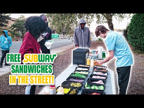 Making Fresh Subway Sandwiches For The Homeless!